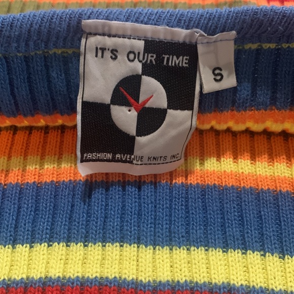 Vintage It’s Our Time Colorful Striped Halter Top Size S - Picture 5 of 8